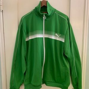 Early ’00s Puma Green Track Tennis Jacket, XL